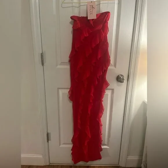 Oh Polly Nevali Bandeau Ruffle Dress NWT! - Picture 5 of 10